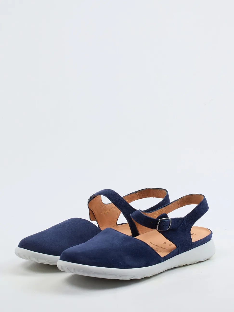 Ganter – Komfort-Sandale aus Veloursleder Marineblau