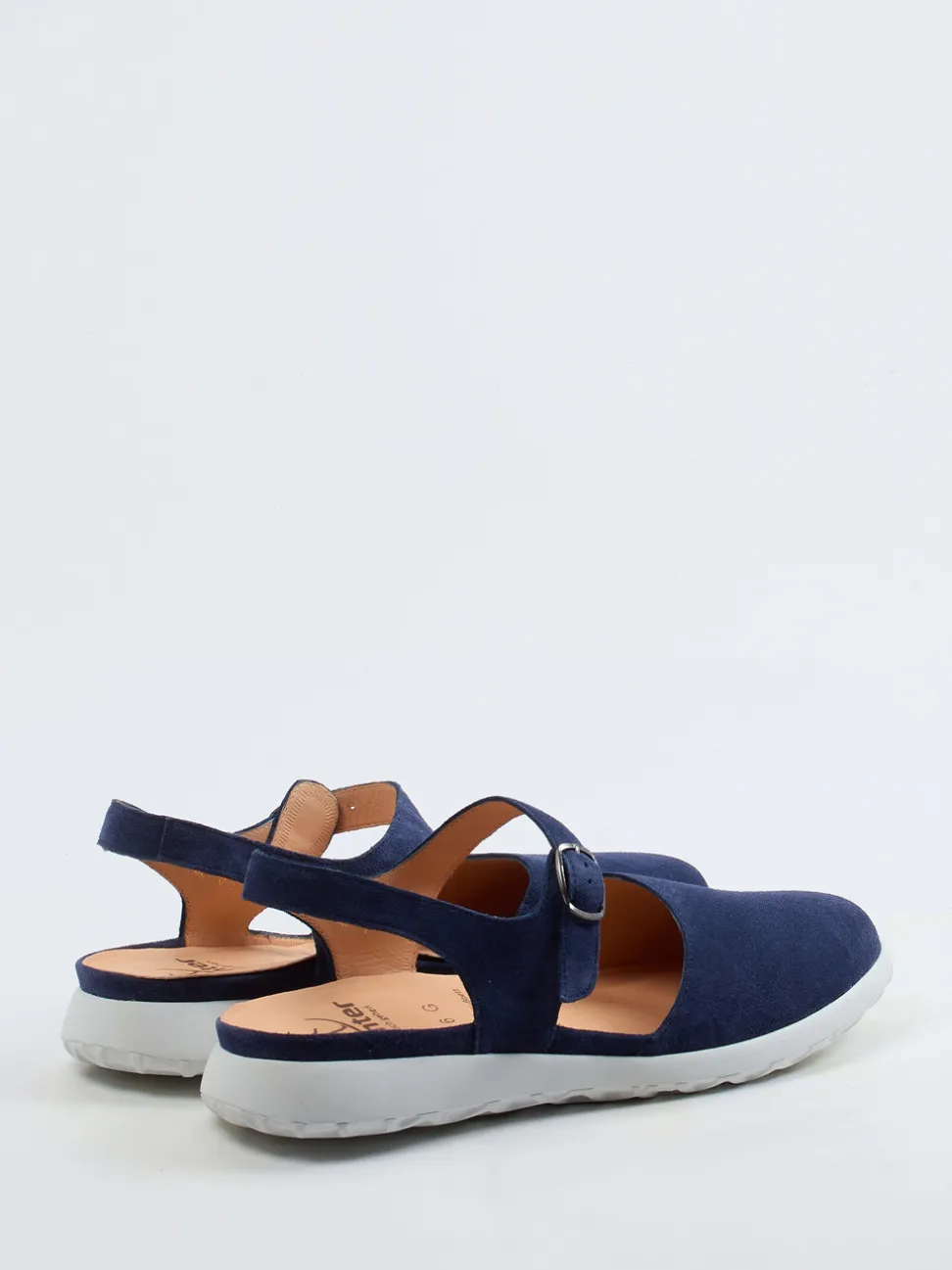 Ganter – Komfort-Sandale aus Veloursleder Marineblau