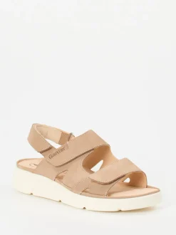 Ganter – Komfortsandale aus Nubukleder beige