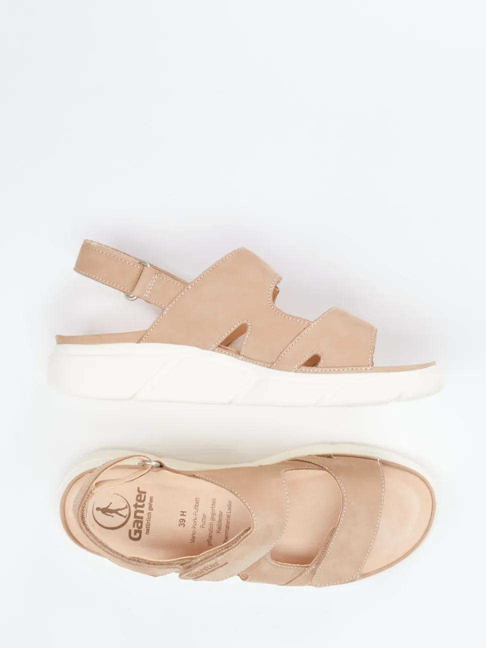 Ganter – Komfortsandale aus Nubukleder beige