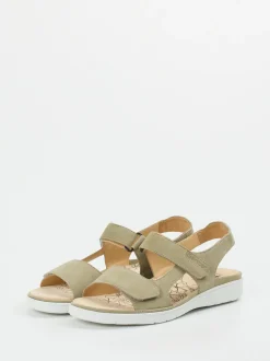 Ganter – Komfortsandalen aus Veloursleder sandbeige