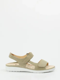 Ganter – Komfortsandalen aus Veloursleder sandbeige
