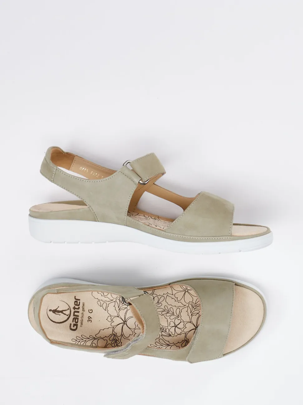 Ganter – Komfortsandalen aus Veloursleder sandbeige