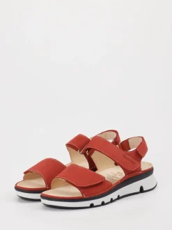 Ganter – Komfortsandalen aus Nubukleder ziegelrot