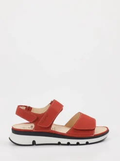 Ganter – Komfortsandalen aus Nubukleder ziegelrot