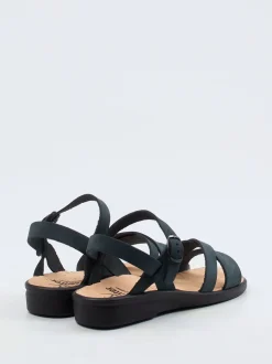 Ganter – Komfort-Sandalen aus Nubukleder Dunkelpetrol