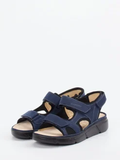 Ganter – Komfortsandalen aus Nubukleder Marineblau