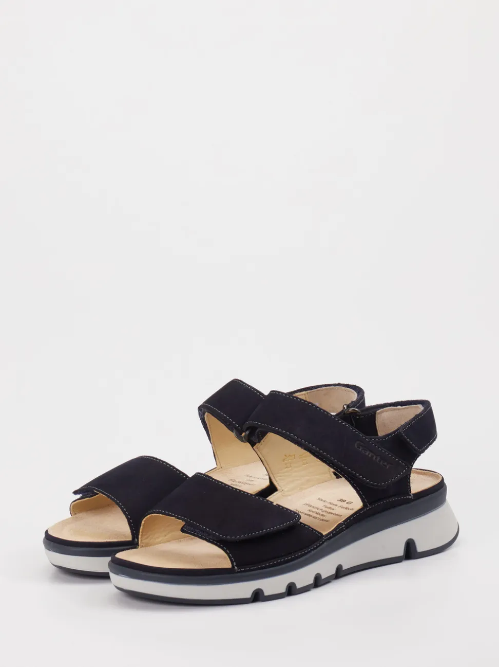 Ganter – Komfortsandalen aus Nubukleder Schwarz