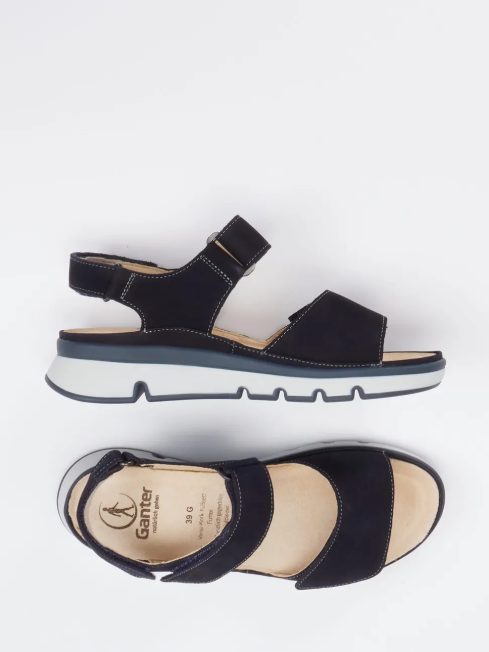 Ganter – Komfortsandalen aus Nubukleder Schwarz