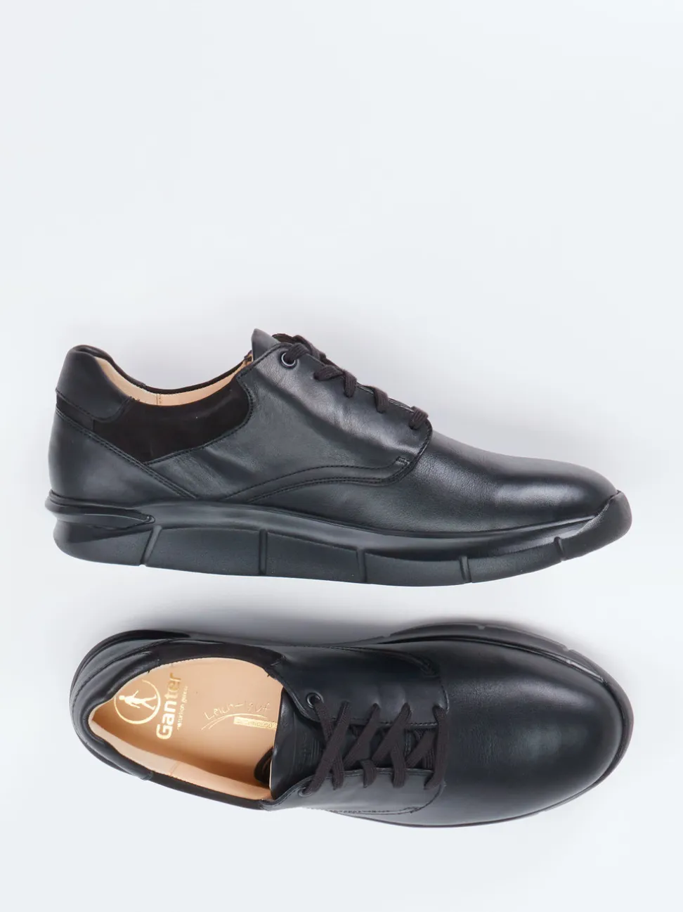 Ganter – Komfort-Schnürschuh aus Kalbleder schwarz