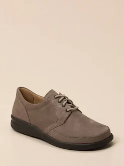 Ganter – Komfort-Schnürschuh aus Nubukleder taupe