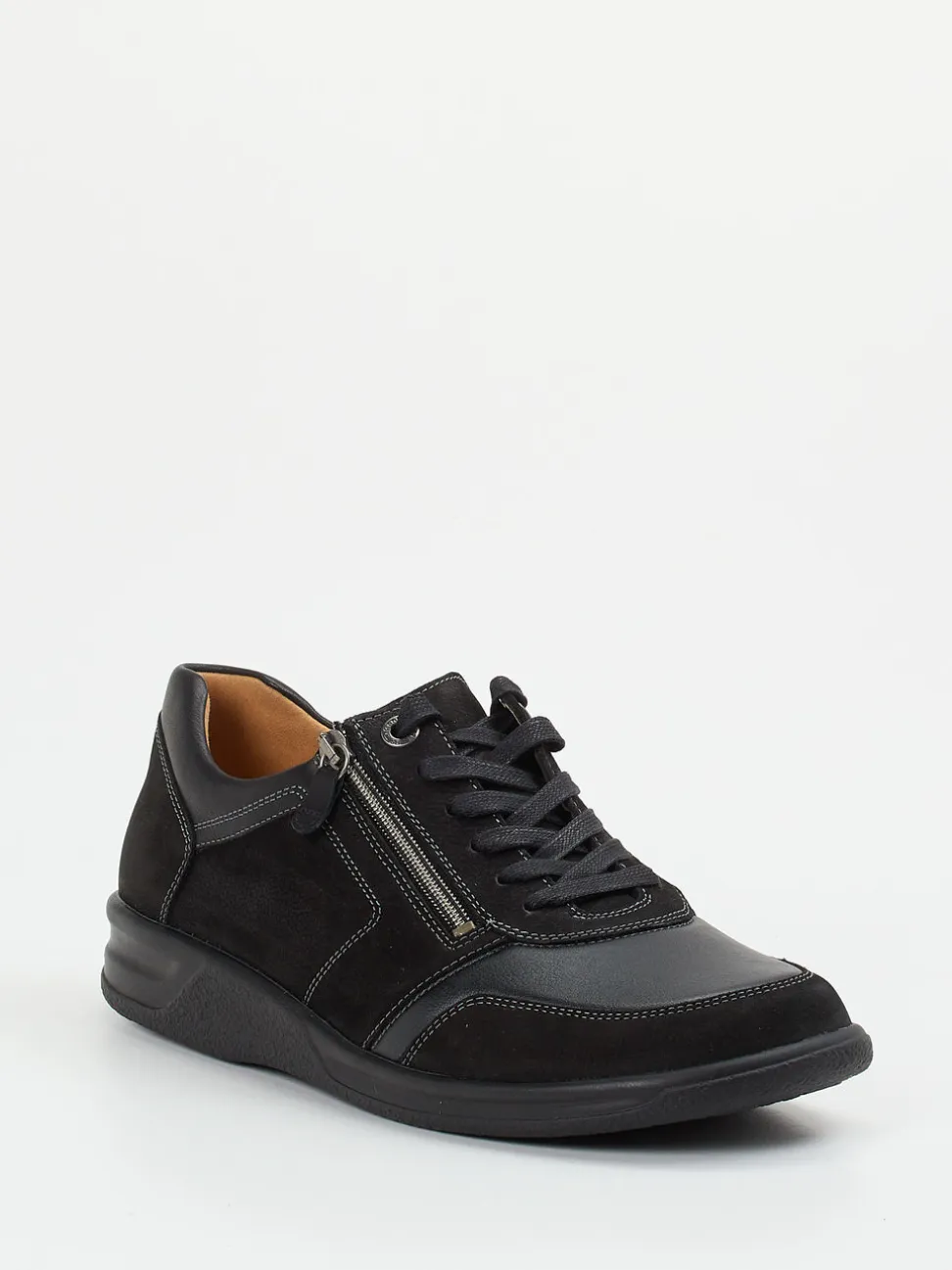 Ganter – Komfort-Sneaker aus Nubukleder schwarz