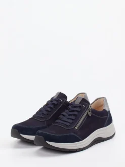 Ganter – Komfort-Sneaker aus Nubukleder Dunkelblau