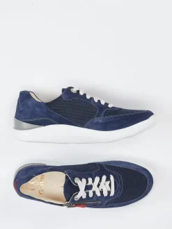 Ganter – Komfort-Sneaker aus Veloursleder Marineblau
