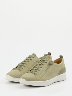 Ganter – Komfort-Sneaker aus Veloursleder salbeigrün