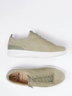 Ganter – Komfort-Sneaker aus Veloursleder salbeigrün