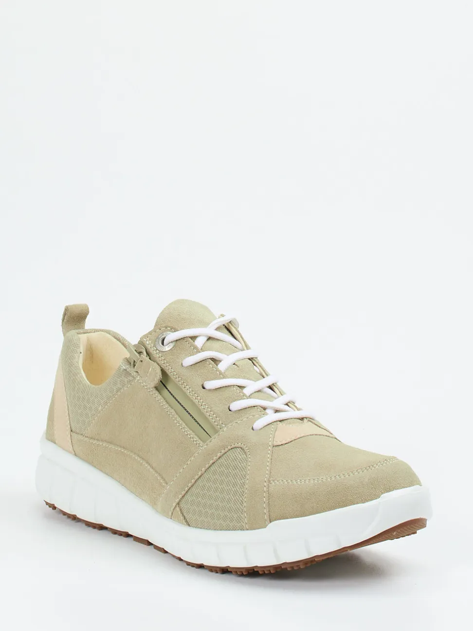 Ganter – Komfort-Sneaker aus Veloursleder salbeigrün