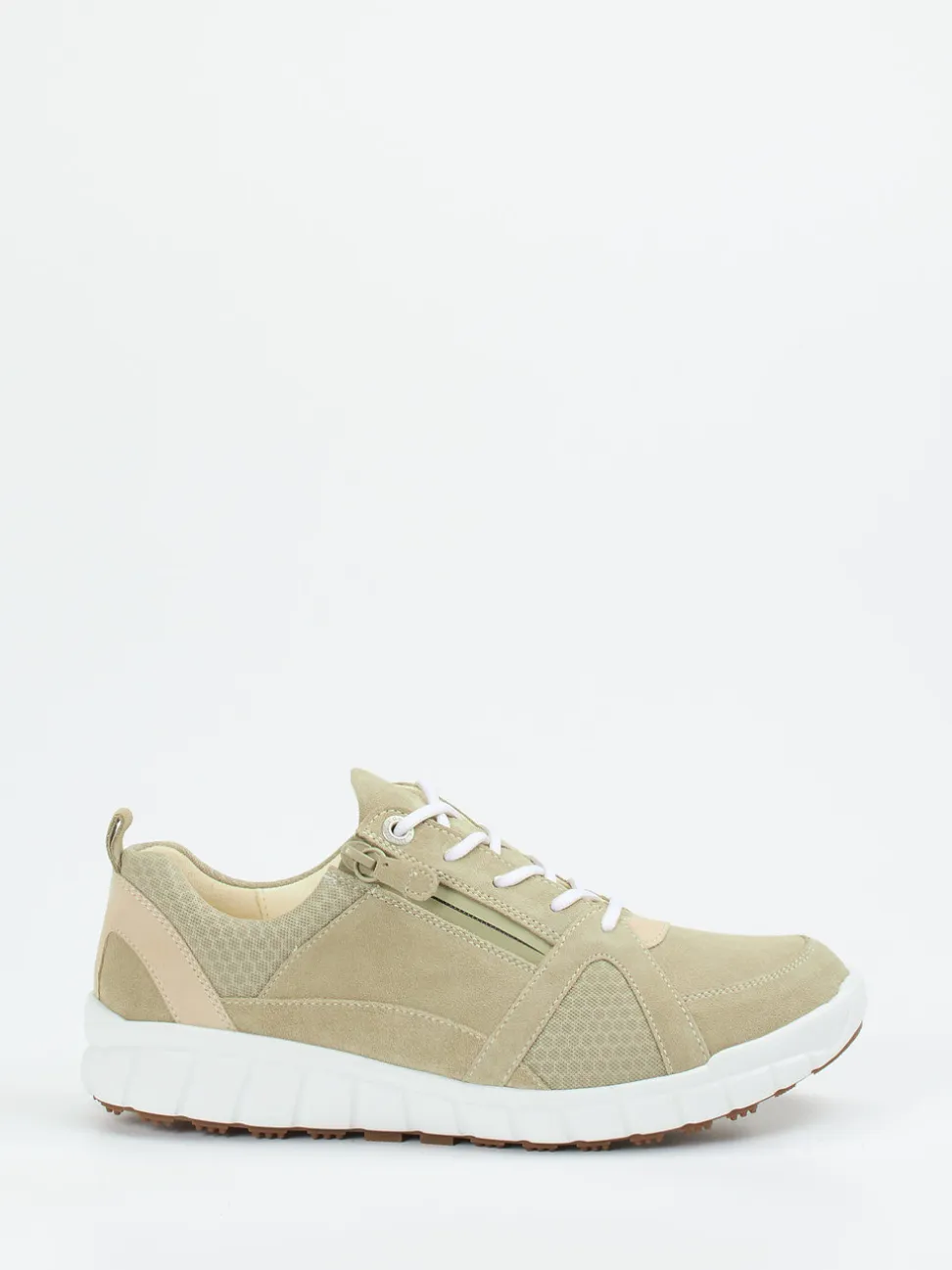 Ganter – Komfort-Sneaker aus Veloursleder salbeigrün