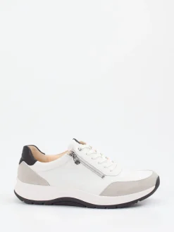 Ganter – Komfort-Sneaker aus Velour- und Glattleder weiß