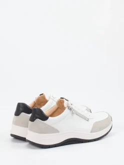 Ganter – Komfort-Sneaker aus Velour- und Glattleder weiß