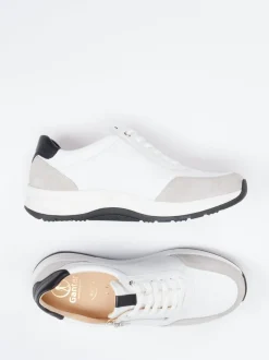 Ganter – Komfort-Sneaker aus Velour- und Glattleder weiß