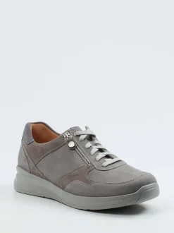 Ganter – Komfort-Sneaker aus Nubukleder Steingrau