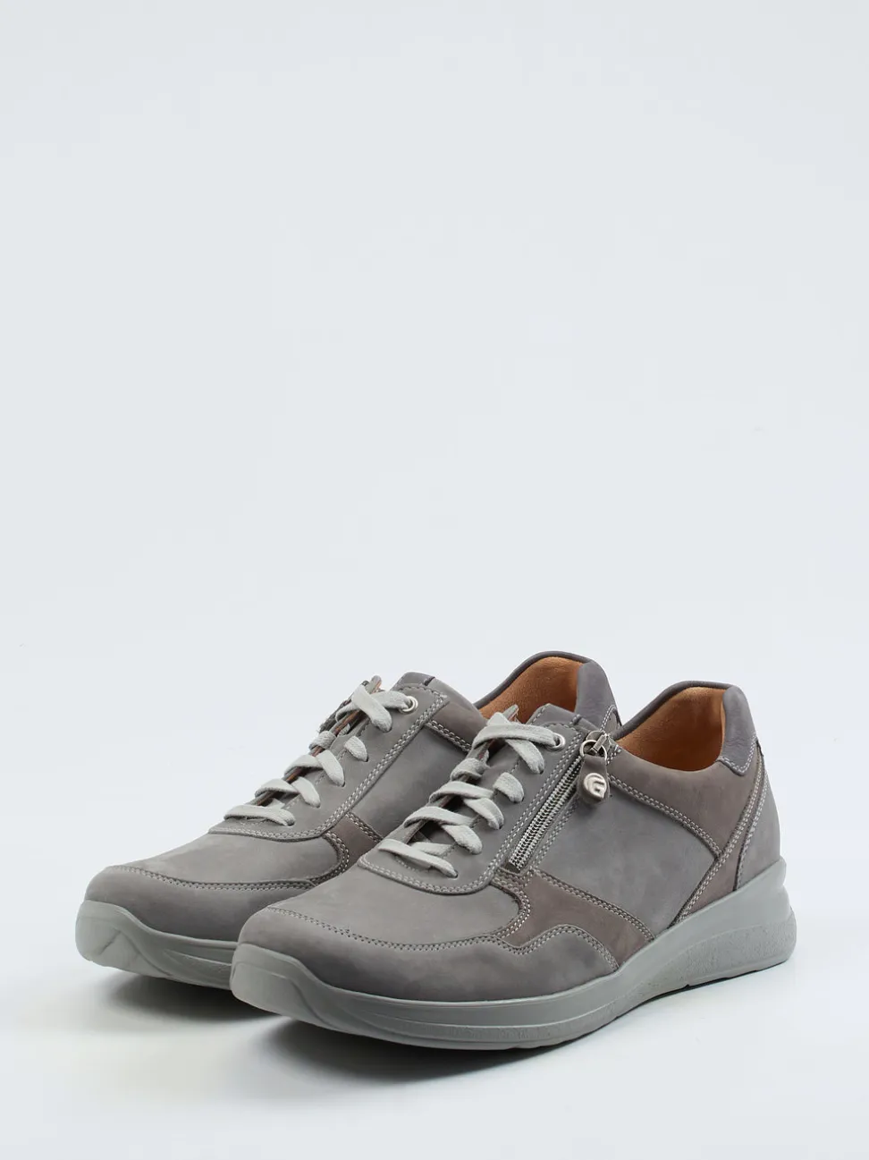 Ganter – Komfort-Sneaker aus Nubukleder Steingrau
