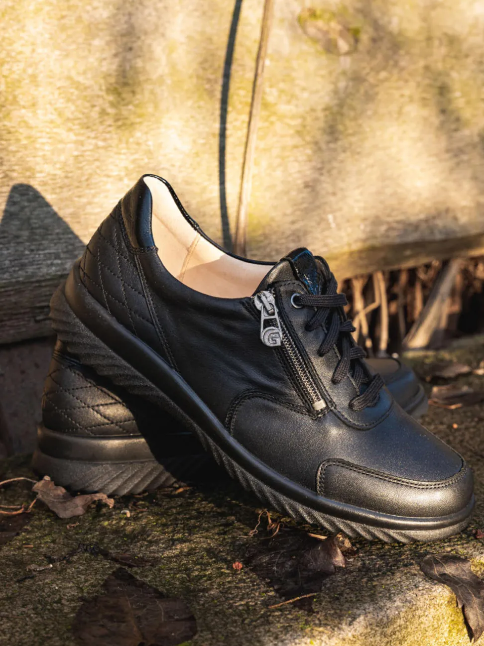 Ganter – Komfort-Sneaker aus Kalbleder schwarz