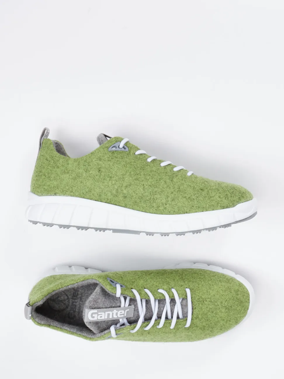 Ganter – Komfort-Sneaker aus Wolle in Apfelgrün