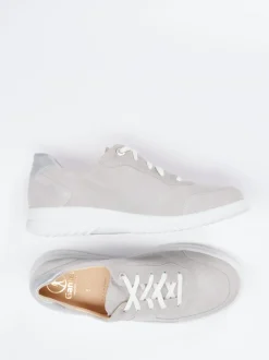 Ganter – Komfort-Sneaker aus Veloursleder Hellgrau