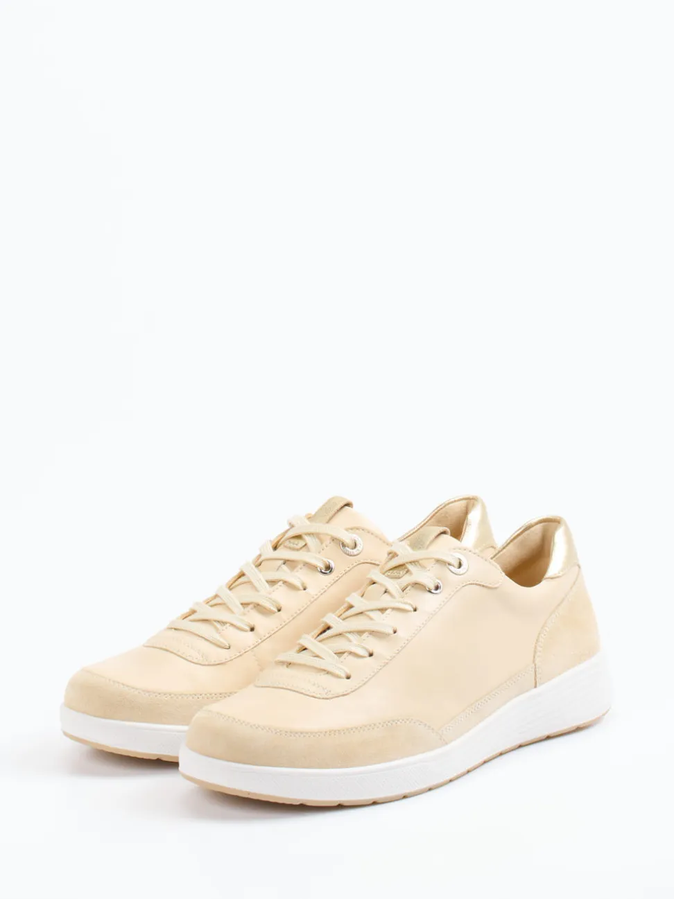 Ganter – Komfort-Sneaker aus Velours- und Glattleder beige