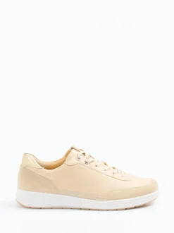 Ganter – Komfort-Sneaker aus Velours- und Glattleder beige