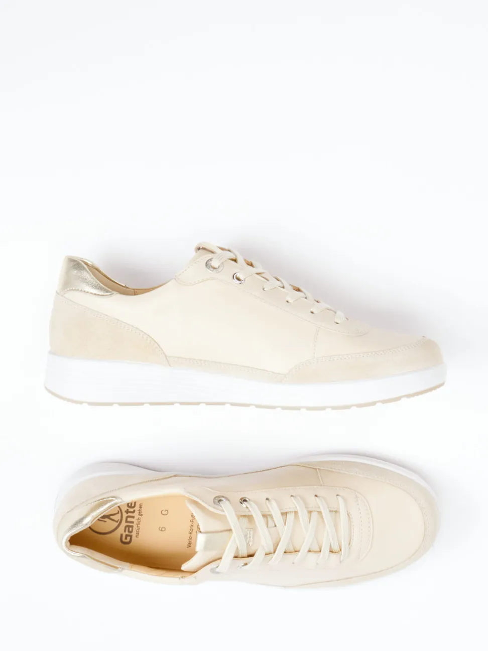 Ganter – Komfort-Sneaker aus Velours- und Glattleder beige