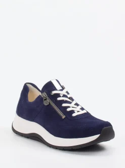 Ganter – Komfort-Sneaker aus Veloursleder Dunkelblau
