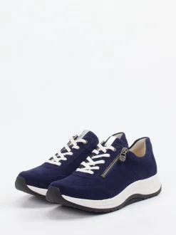 Ganter – Komfort-Sneaker aus Veloursleder Dunkelblau