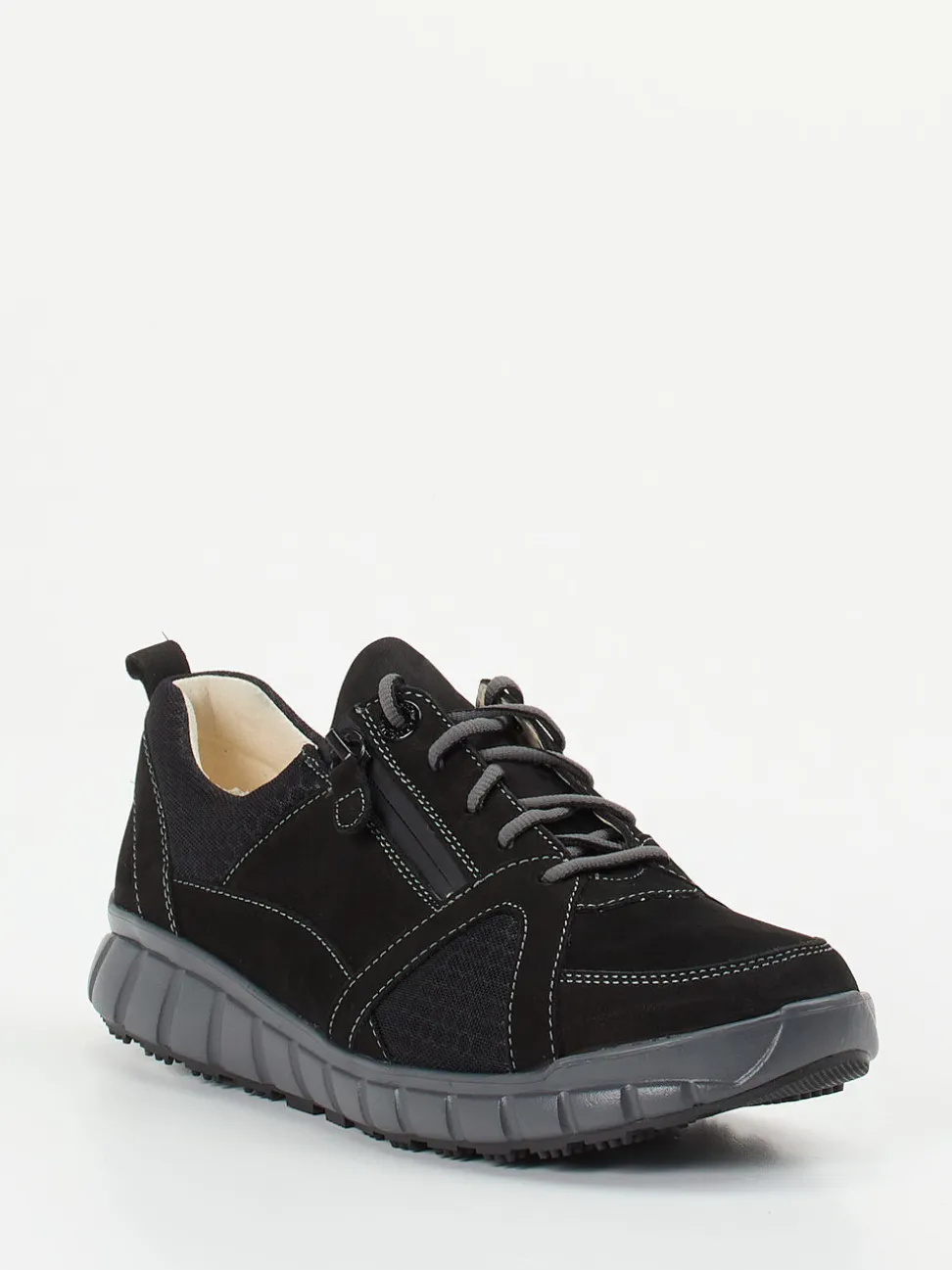 Ganter – Komfort-Sneaker aus Veloursleder schwarz