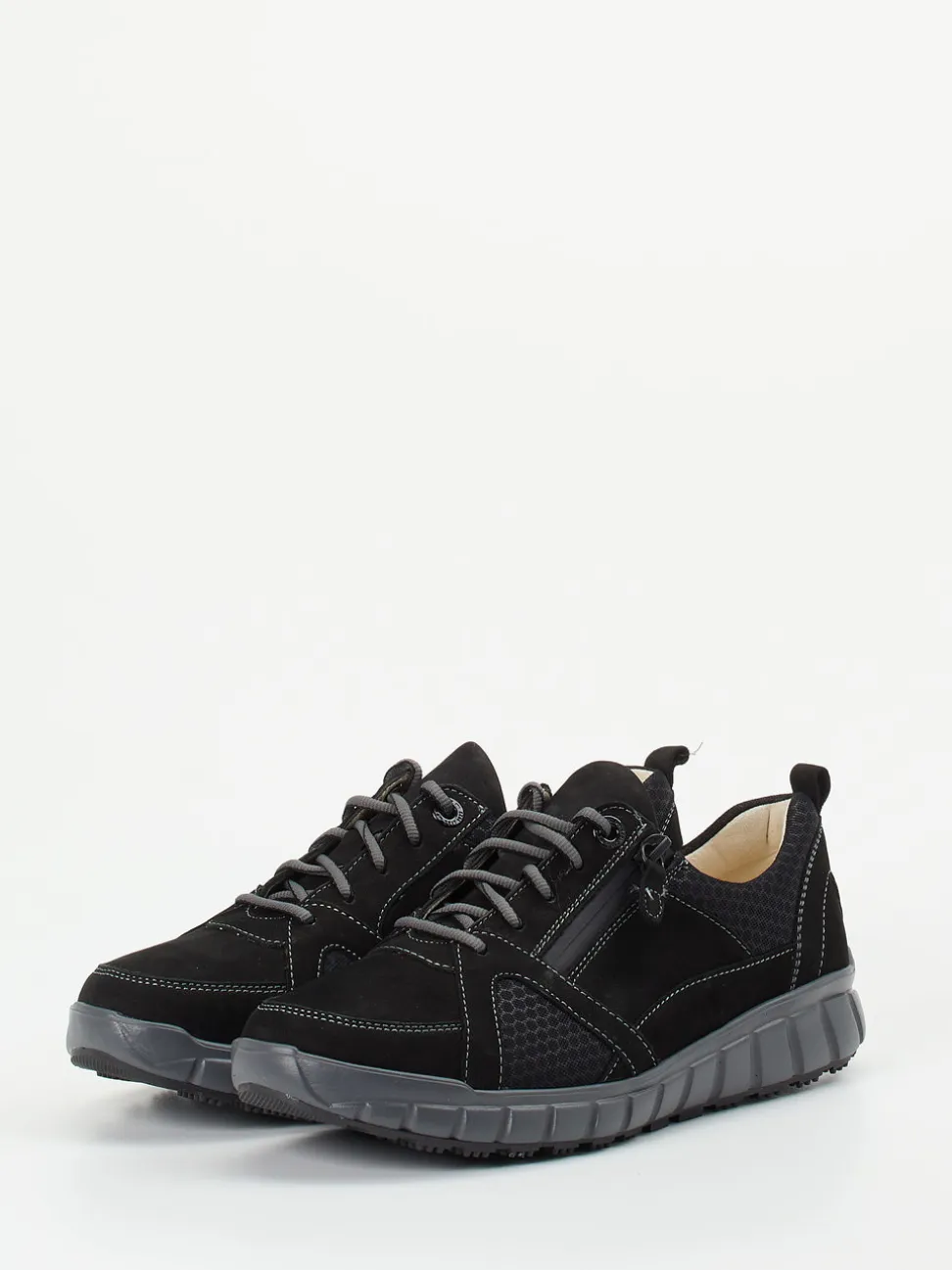 Ganter – Komfort-Sneaker aus Veloursleder schwarz