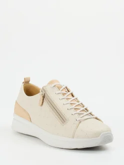Ganter – Komfort-Sneaker aus geprägtem Leder beige