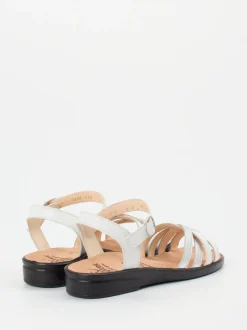 Ganter – Sandalette aus Kalbleder in Weiß Metallic