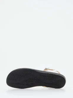 Ganter – Sandalette aus Kalbleder in Weiß Metallic