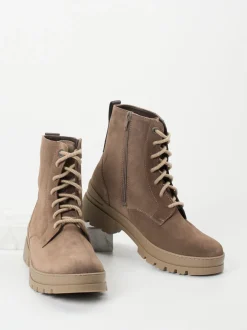 Ganter – Schnürboots aus Veloursleder Braun