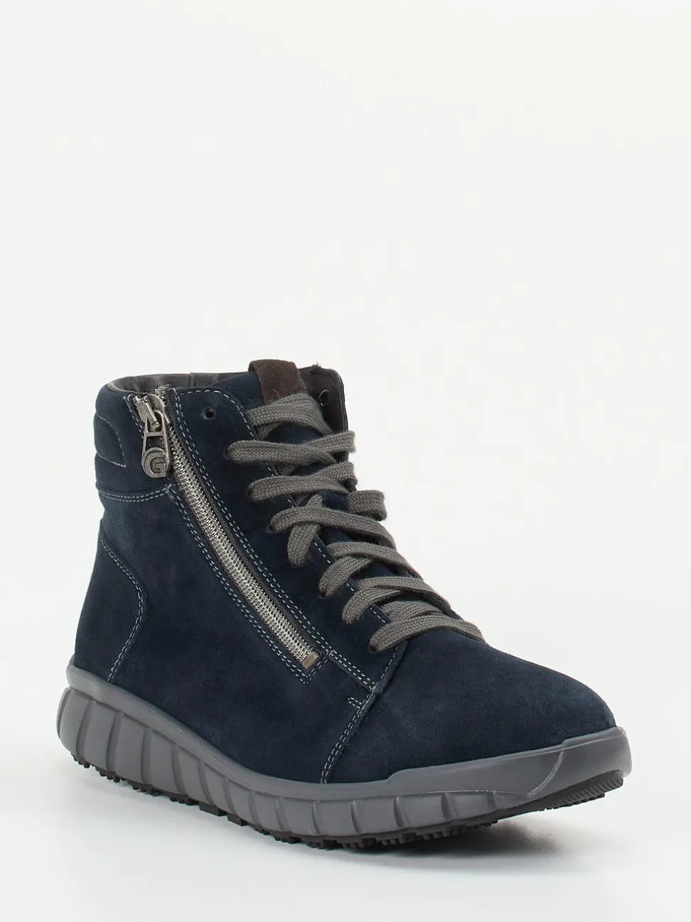 Ganter – Schnürboots aus Veloursleder dunkelblau