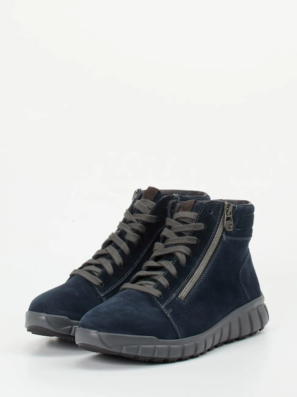 Ganter – Schnürboots aus Veloursleder dunkelblau
