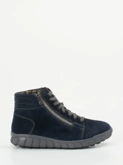 Ganter – Schnürboots aus Veloursleder dunkelblau