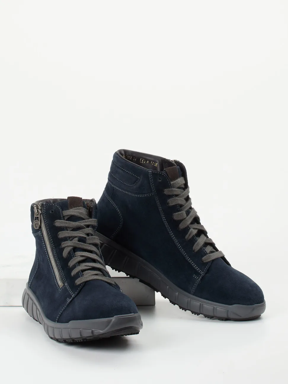 Ganter – Schnürboots aus Veloursleder dunkelblau