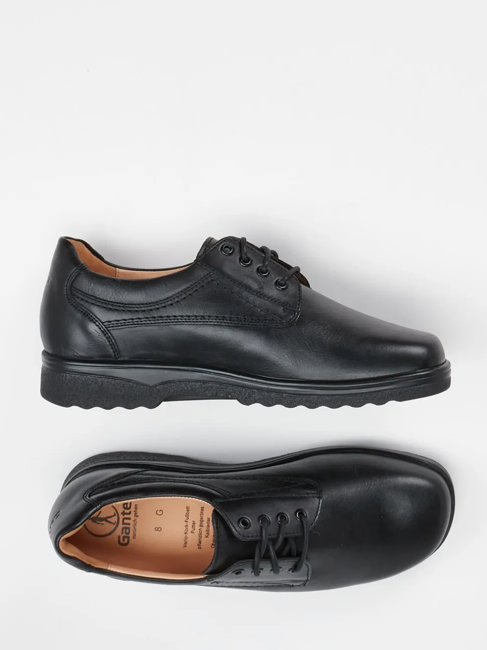 Ganter – Schnürschuh aus Lammleder Schwarz
