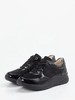 Ganter – Schnürschuh aus Veloursleder schwarz