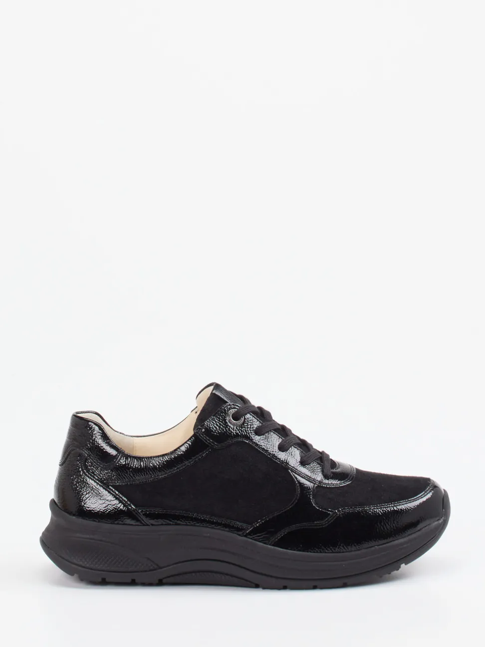 Ganter – Schnürschuh aus Veloursleder schwarz