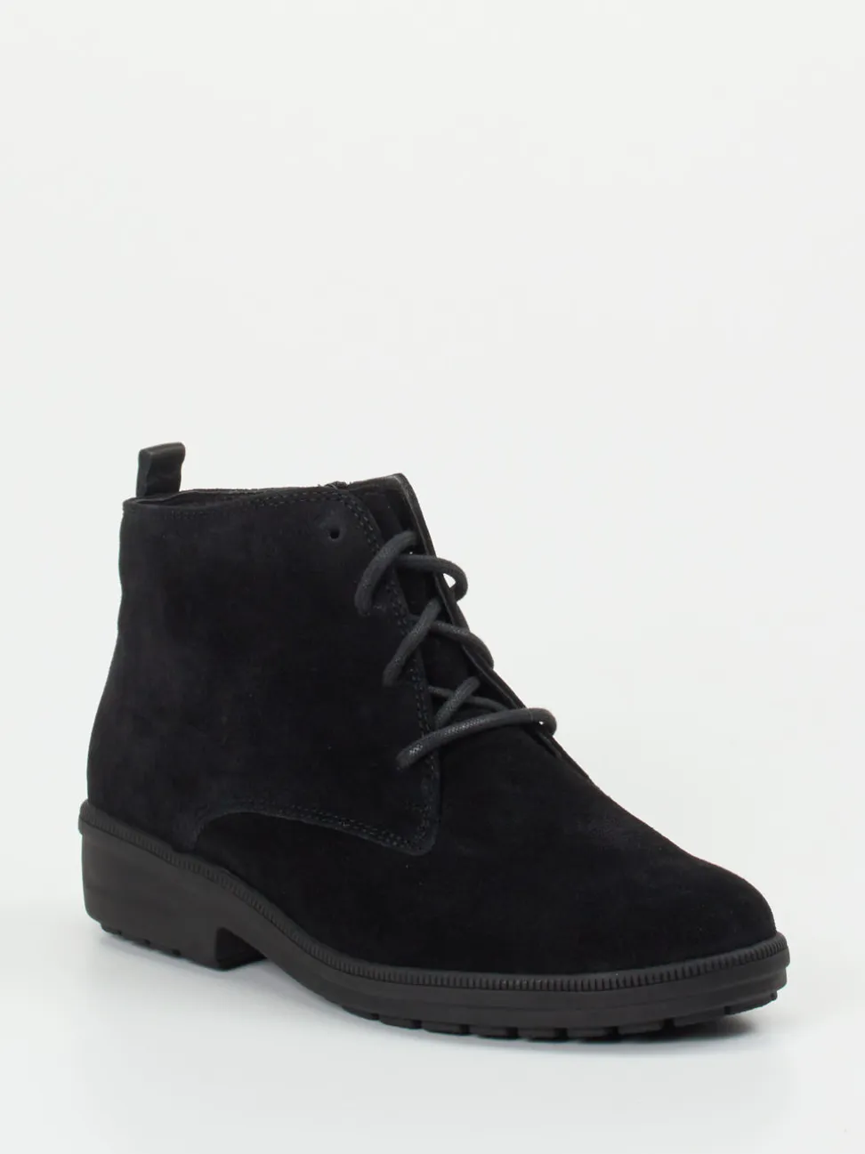 Ganter – Schnürstiefelette aus Veloursleder schwarz