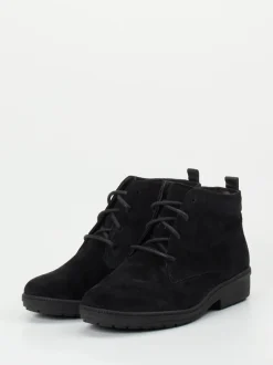 Ganter – Schnürstiefelette aus Veloursleder schwarz